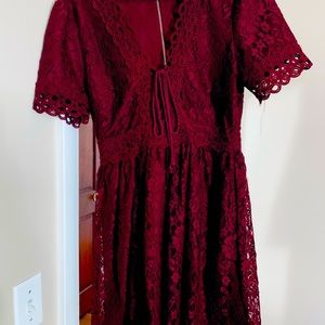 Maroon lace dress